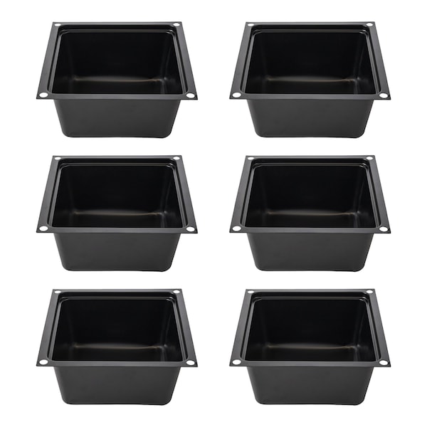 American Built Pro Utility Storage Tote, 13 in L x 13 in W x 7 in H, Black, Styrene, 6 PK 1313 P6 - main